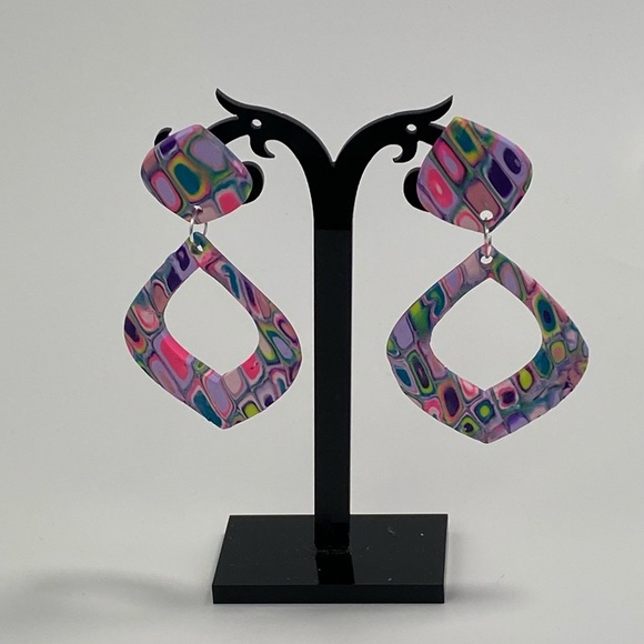 Unique Handmade Polymer Clay Stud Earrings - Picture 3 of 14